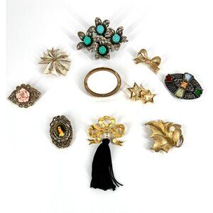 Lot of 10 Vintage 2 Modern Signed Estate Brooches Boucher Women's Jewelry